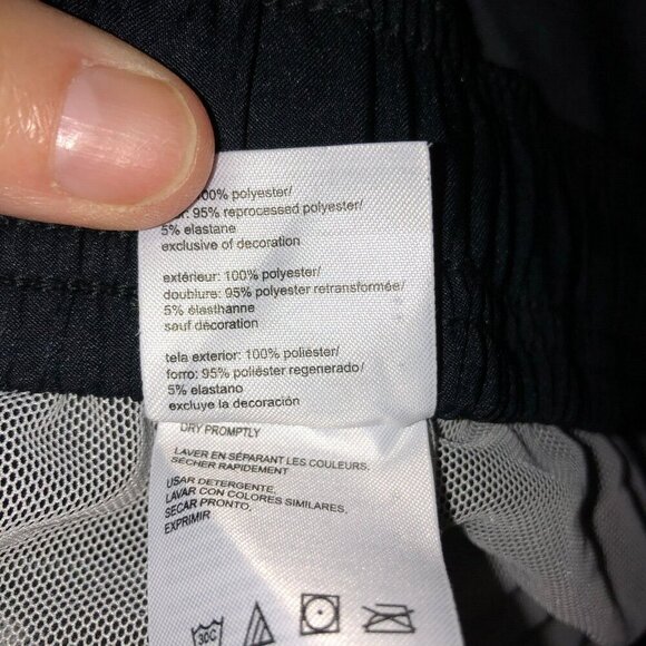 New Speedo Large Gray Black UPF 50 Drawstring Zip Pockets Swim Suit Trunks - Picture 9 of 11